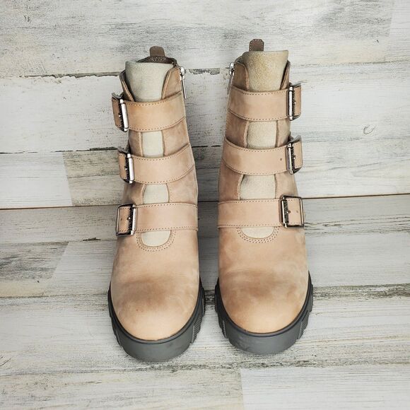 Timberland Women's Lana Point Boot Buckled Light Taupe Nubuck A5MPR Size 9.5 - Picture 3 of 16